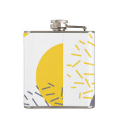 黄色、カッコいい、モダントレンディー幾何学模様 フラスク (裏面)