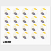 黄色、カッコいい、モダントレンディー幾何学模様 ラウンドシール (シート)