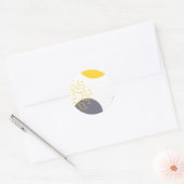 黄色、カッコいい、モダントレンディー幾何学模様 ラウンドシール (封筒)