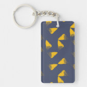 黄色、カッコいい、ユニークトレンディー三角形 キーホルダー (正面)