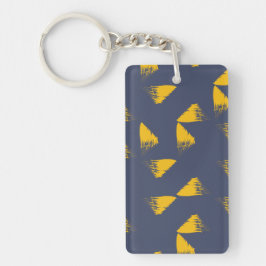 黄色、カッコいい、ユニークトレンディー三角形 キーホルダー