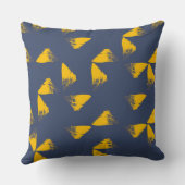 黄色、カッコいい、ユニークトレンディー三角形 クッション (裏面)