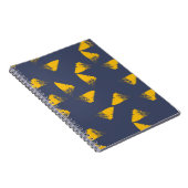 黄色、カッコいい、ユニークトレンディー三角形 ノートブック (右側)