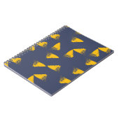 黄色、カッコいい、ユニークトレンディー三角形 ノートブック (左側)