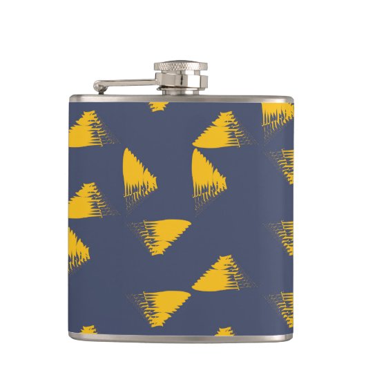 黄色、カッコいい、ユニークトレンディー三角形 フラスク (正面)