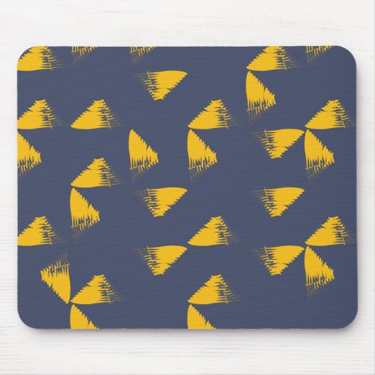 黄色、カッコいい、ユニークトレンディー三角形 マウスパッド (正面)