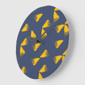 黄色、カッコいい、ユニークトレンディー三角形 ラージ壁時計 (傾斜)