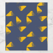 黄色、カッコいい、ユニークトレンディー三角形 ワインラベル (シングルラベル)