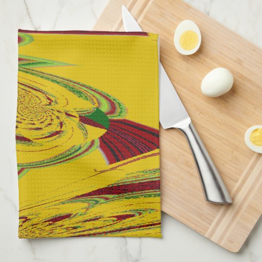 黄色 キッチンタオル (四つ折り)