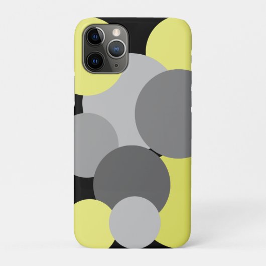 黄色(グレー水玉模様) Case-Mate iPhoneケース (裏)