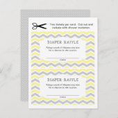 黄色 グレー おむつ くじ券(スモール数量) インビテーションポストカード (正面/裏面)