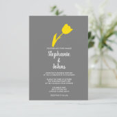 黄色 グレー 灰色 花 春 夏 結婚式 招待状 (スタンド正面)