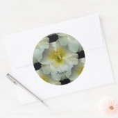 黄色/シームレスなタイル模様の白い白 ラウンドシール (封筒)