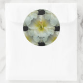 黄色/シームレスなタイル模様の白い白 ラウンドシール (バッグ)