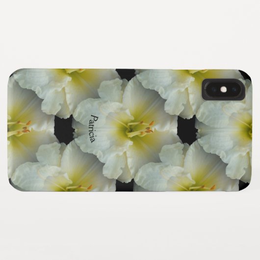 黄色/シームレスなタイル模様の白い白 Case-Mate iPhoneケース (裏面(横))