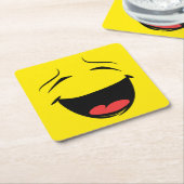 黄色 スクエアペーパーコースター (アングル)