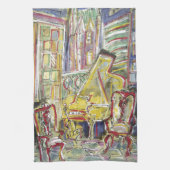 黄色、チェロ キッチンタオル (縦)