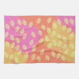 黄色、テラコッタとバイオレット抽象芸術のラプソディ キッチンタオル