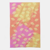 黄色、テラコッタとバイオレット抽象芸術のラプソディ キッチンタオル (縦)
