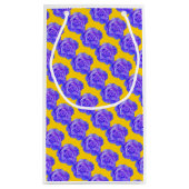 黄色 ネイビー 青 花柄 ローズ 花 スモールペーパーバッグ (裏面)