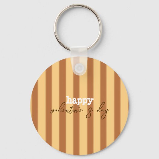 黄色 – バレンタインデー（茶色） キーホルダー (正面)