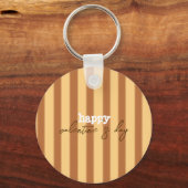 黄色 – バレンタインデー（茶色） キーホルダー (正面)