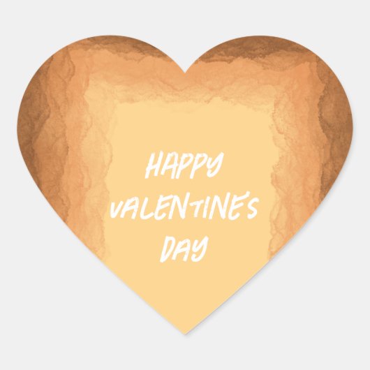 黄色 – バレンタインデー（茶色） ハートシール (正面)