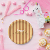 黄色 – バレンタインデー（茶色） ペーパープレート (パーティー)