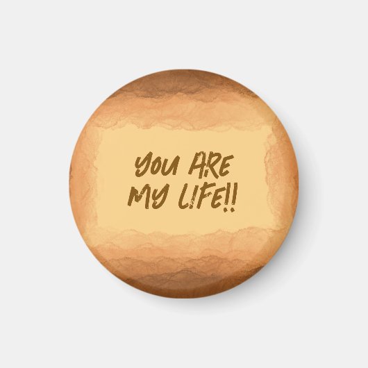 黄色 – バレンタインデー（茶色） マグネット (正面)