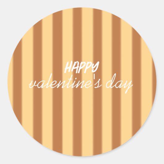 黄色 – バレンタインデー（茶色） ラウンドシール (正面)