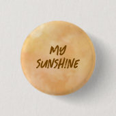 黄色 – バレンタインデー（茶色） 缶バッジ (正面)