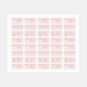 黄色/ピンクのバレリーナ防水衣名 ラベル (シート)