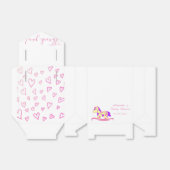 黄色、ピンクのロッキングホース赤ちゃんシャワーパーティー フェイバーボックス (折り畳みなし)