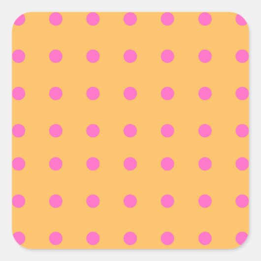 黄色(ピンクドット_おもしろい) スクエアシール (正面)