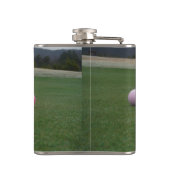 黄色、ピンク、白のゴルフボール フラスク (裏面)