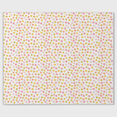 黄色、ピンク、緑の水玉模様ラッピング紙 ラッピングペーパー (フラット)