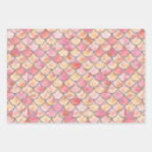 黄色、ピンク、銀の人魚はかりで測 ラッピングペーパーシート (正面3)