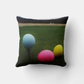 黄色、ピンク、青のゴルフボール クッション (裏面)