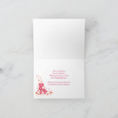 黄色、フクシア、白色のトロピカルウェディングお礼カード サンキューカード (内部)