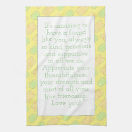 黄色(フローラ) キッチンタオル