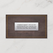 黄色 |ブラウンレザーテクスチャ 名刺 (裏面)