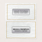 黄色 |ホワイトレザーテクスチャ 名刺 (外部フラット)