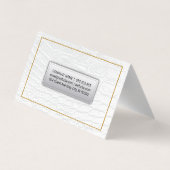 黄色 |ホワイトレザーテクスチャ 名刺 (裏面)