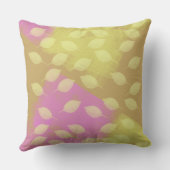 黄色、マスタード、バイオレット抽象芸術のラプソディ クッション (裏面)