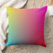 黄色、マゼンタ、青、赤のグラデーション クッション (ブランケット)