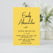 黄色、モダンおもしろい結婚式招待状 招待状 (スタンド正面)