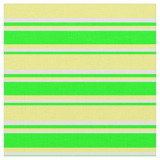 黄色、ライム、淡黄色の線パターン ファブリック (クローズアップ)