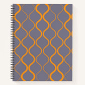 黄色、レトロ、カッコいいトレンディー曲線イラストレーション ノートブック (正面)
