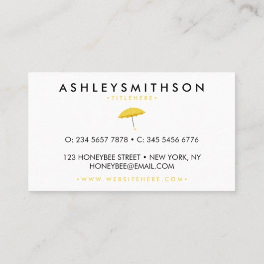 黄色 名刺 (裏面)