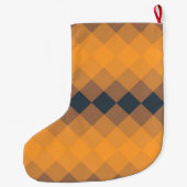 黄色、幾何学的、活気のある、抽象芸術トレンディーパターン ラージクリスマスストッキング (裏面)